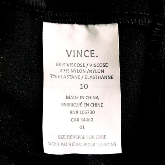 Vince Dress Ponte V-Neck Bib Sheath Dress black size 10 - Picture 5 of 6